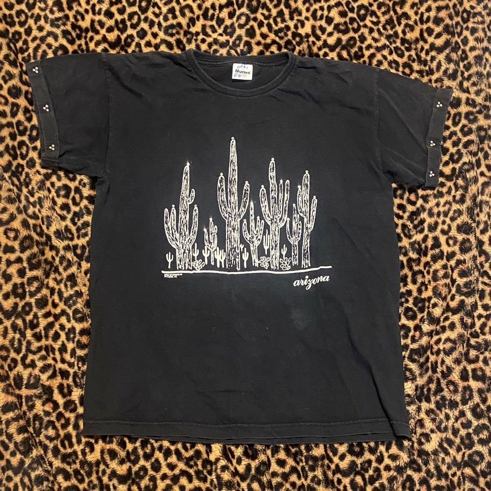 Arizona Black Cactus Graphic Tee